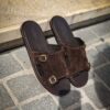 Santoni Brown Suede Sandals