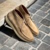 Carlos Santos Chukka Boot Beige Suede