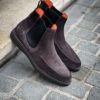 Santoni Grey Suede Apron Chelsea