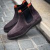 Santoni Grey Suede Apron Chelsea – Bild 5