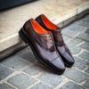 Santoni Toe Cap Dark Brown Patine