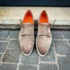 Santoni Double Buckle Casual Beige Suede - Image 5