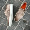 Santoni Double Buckle Casual Beige Suede - Image 2