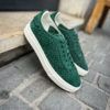 Santoni Woven Trainer Green Suede