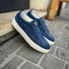 Santoni Basket Denim Veau Velours