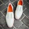 Santoni Mocassin Blanc en Cuir – Image 4