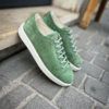 Santoni Basket en Veau Velours Vert Pastel