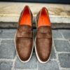 Santoni Brown/Mast Suede Mocassin – Bild 5