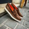Santoni Brown/Mast Suede Mocassin