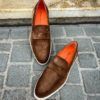 Santoni Brown/Mast Suede Mocassin – Bild 4
