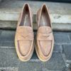 Santoni Mocassin Veau Velours Beige