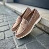 Santoni Mocassin Veau Velours Beige – Image 5