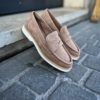 Santoni Mocassin Veau Velours Beige – Image 4