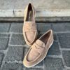 Santoni Mocassin Veau Velours Beige – Image 2