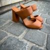 Santoni Two Straps High Heel Cognac - Image 6