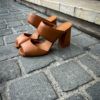 Santoni Two Straps High Heel Cognac - Image 5