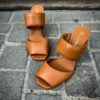 Santoni Two Straps High Heel Cognac - Image 4