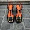 Santoni Sling Back High Heel Black