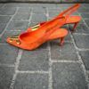 Santoni Escarpins Daim Orange Avec Boucle – Image 4