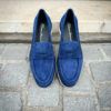 Santoni Moccasin Navy Suede