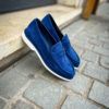 Santoni Moccasin Navy Suede - Image 4