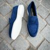 Santoni Moccasin Navy Suede - Image 2