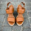 Santoni Espadrille en Cuir Cognac.