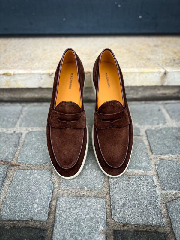 Magnanni Chocolate Suede Loafer - Image 5