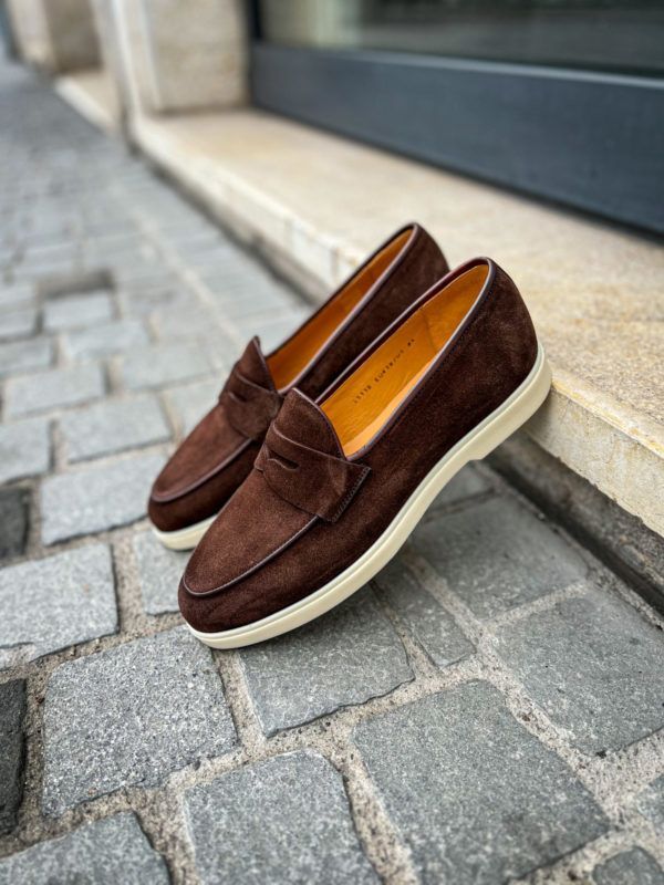 Magnanni Chocolate Suede Loafer - Image 4