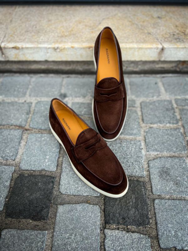 Magnanni Chocolate Suede Loafer - Image 3