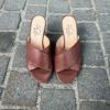 Agl Brown Cross Straps Pump
