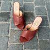 Agl Brown Cross Straps Pump - Image 3