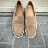 Carlos Santos Mocassin Beige Veau Velours – Image 5