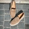 Carlos Santos Mocassin Beige Veau Velours – Image 3