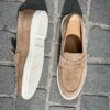 Carlos Santos Mocassin Beige Veau Velours – Image 2