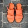 Santoni Flat Orange Suede Sandals