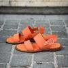 Santoni Flat Orange Suede Sandals - Image 4