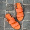 Santoni Flat Orange Suede Sandals - Image 2