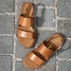 Santoni Flat Cognac Sandals – Bild 5
