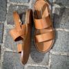 Santoni Flat Cognac Sandals – Bild 4