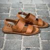 Santoni Flat Cognac Sandals – Bild 3