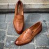 Santoni Cognac Leather Mocassin - Image 3