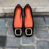 Santoni Black Suede Ballerina