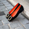 Santoni Black Suede Ballerina – Bild 5