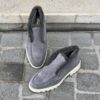 Santoni Slip On Boot Grey Suede Fur Lined – Bild 3