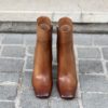 Santoni Brown Leather Patina Boot