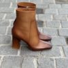 Santoni Brown Leather Patina Boot - Image 4