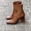 Santoni Brown Leather Patina Boot - Image 3