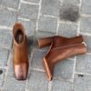 Santoni Brown Leather Patina Boot - Image 2