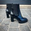 Santoni Black Chelsea High Heel Boot – Bild 3